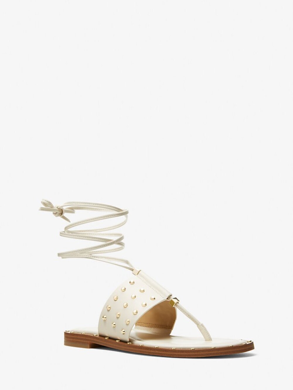 MICHAEL Michael Kors Jagger Studded Leather Sandal In Light Cream Size 7.5M